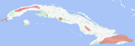 Range map of Anolis loysiana